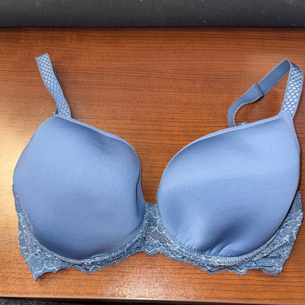 Simone Pérèle Caresse Spacer Foam 3D Plunge Underwire T shirt Bra 34D Dusk Blue - Picture 7 of 9